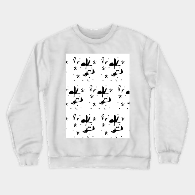 Black spots on a white background. Vector seamless pattern abstraction grunge. Background illustration, decorative design for fabric or paper. Ornament modern new Crewneck Sweatshirt by grafinya